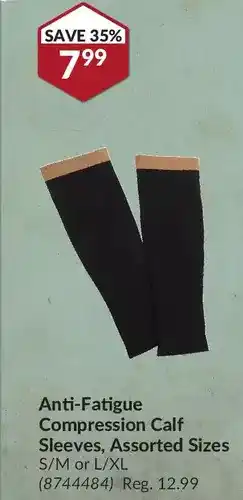 Princess Auto Anti-fatigue compression calf sleeves offer
