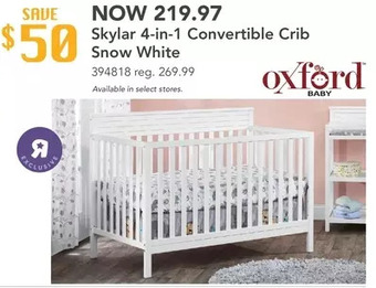 Babies 'R' Us Oxford baby skyler 4in1 convertible crib snow white - r exclusive offer