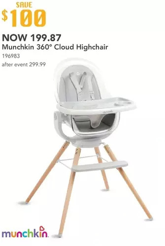 Babies 'R' Us Munchkin 360° cloud highchair - english edition offer