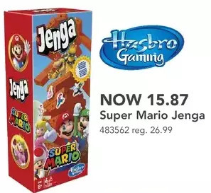 Toys R us Jenga: super mario edition game, block stacking tower game offer
