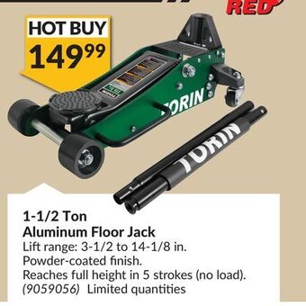 Princess Auto 1-1/2 ton aluminum floor jack offer