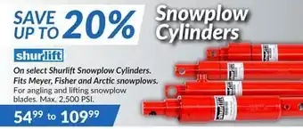 Princess Auto Shurliftsnowplow cylinders. fits meyer, fisher and arctic snowplows offer