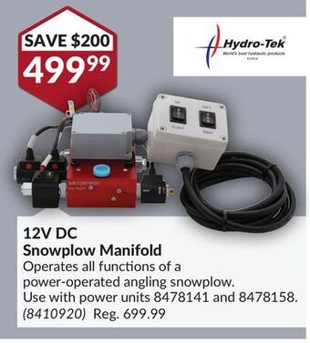 Princess Auto 12v dc snowplow manifold offer