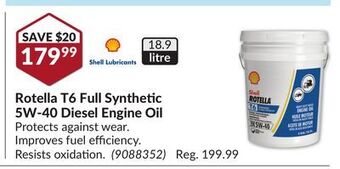 Princess Auto Rotella t6 full synthetic 5w-40 diesel engine offer