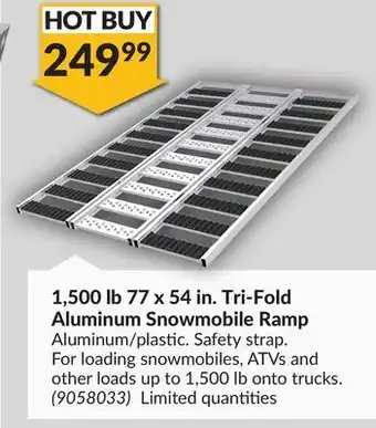 Princess Auto 1 77 x 54 in. tri-fold aluminum snowmobile ramp offer