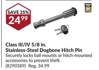 Princess Auto Class iii/iv 5/8 in. stainless-steel dogbone hitch pin offer