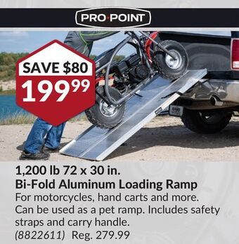 Princess Auto 1,200 lb 72 x 30 in. bi-fold aluminum loading ramp offer