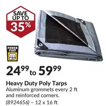 Princess Auto Heavy duty poly tarps aluminum offer