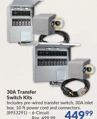 Princess Auto 30a transfer switch kits offer