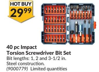 Princess Auto 40 pc impact torsion screwdriver bit offer