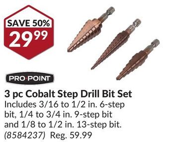 Princess Auto 3 pc cobalt step drill bit set offer