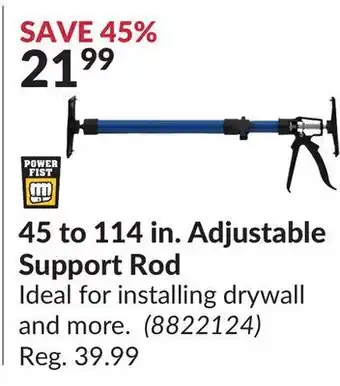 Princess Auto Adjustable support rod offer