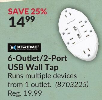 Princess Auto 6-outlet/2-port usb wall tap offer