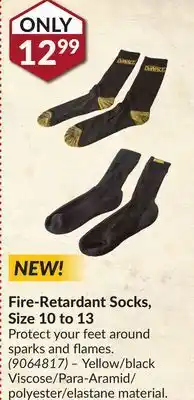 Princess Auto Fire-retardant socks, size 13 offer