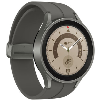 Best Buy Samsung galaxy watch5 pro (gps) 45mm smartwatch with heart rate monitor - grey - exclusive retail partner offer