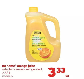 Real Canadian Superstore No name orange juice offer