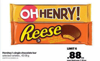 Real Canadian Superstore Hershey's single chocolate bar offer