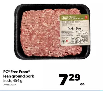 Real Canadian Superstore Pc free from lean ground pork offer