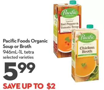 Longo's Pacific foods organic soup or broth offer