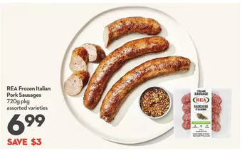 Longo's Rea frozen italian pork sausages offer