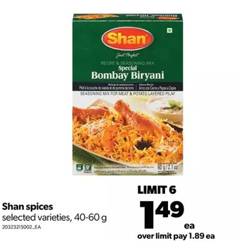 Real Canadian Superstore Shan spices offer