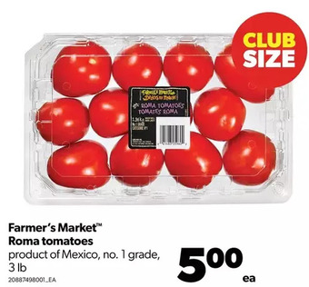 Real Canadian Superstore Farmer's market roma tomatoes offer