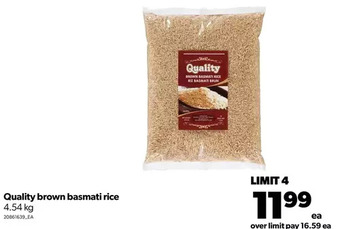 Real Canadian Superstore Quality brown basmati rice offer