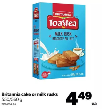 Real Canadian Superstore Britannia cake or milk rusks offer