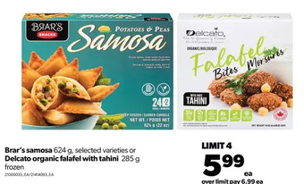 Real Canadian Superstore Brar's samosa or delcato organic falafel with tahini offer