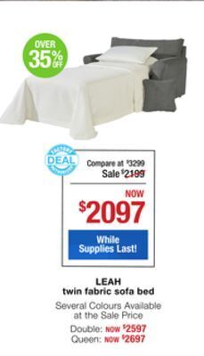 La Z Boy Leah twin fabric sofa bed offer