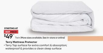 Sleep Country Terry mattress protector offer