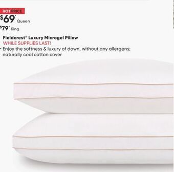 Sleep Country Fieldcrest® luxury microgel pillow offer
