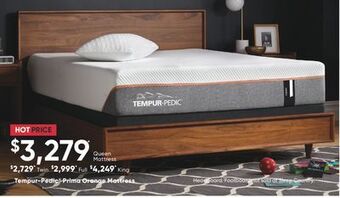 Sleep Country Tempur-pedic prima orange mattress offer