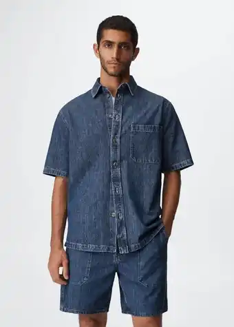Mango Short-sleeved denim shirt offer