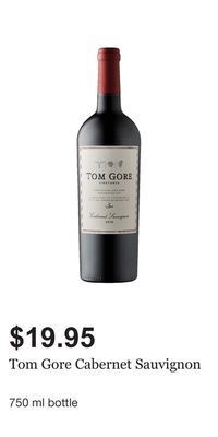 LCBO Tom gore cabernet sauvignon offer