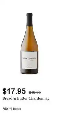 LCBO Bread & butter chardonnay offer