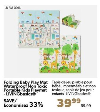 Shopper+ Folding baby play mat waterproof non toxic portable kids playmat - livingbasics offer