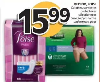 Brunet Depend, Poise Underwear pads offer