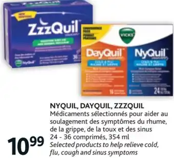 Brunet Nyquil, Dayquil, ZZZquil relieve cold, Flu, Cough and Sinus Symptoms offer