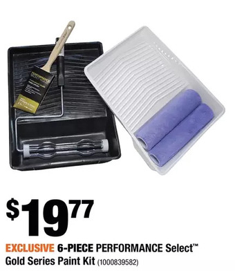 Home Depot 6-piece performance select gold series paint kit offer