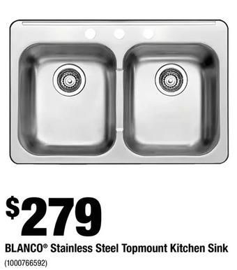 Home Depot Blanco stainless steel topmount kitchen sink offer
