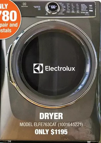 Home Depot Electrolux dryer offer