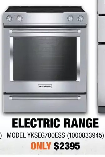 Home Depot Kitchenaid electric range offer