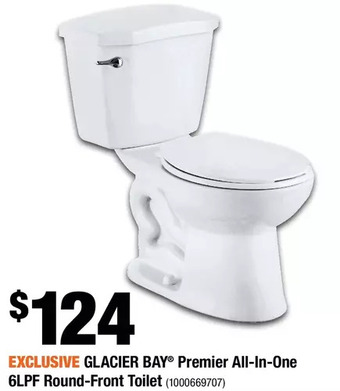 Home Depot Glacier bay premier all-in-one 6lpf round-front toilet offer