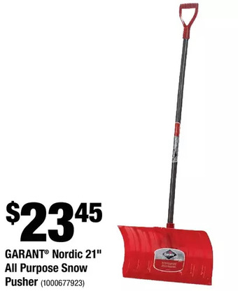 Home Depot Garant nordic 21" all purpose snow pusher offer
