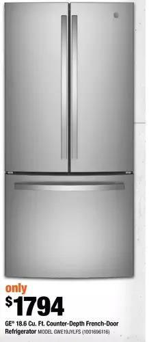 Home Depot Ge 18.6 cu. ft. counter-depth french-door refrigerator offer