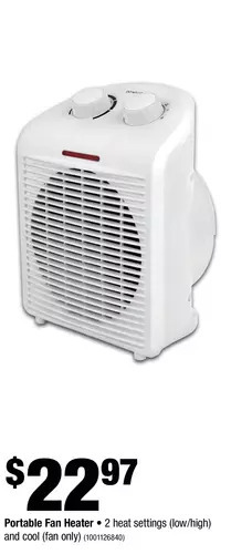 Home Depot Portable fan heater offer