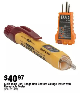 Home Depot Klein tools dual range non-contact voltage tester with receptacle tester offer