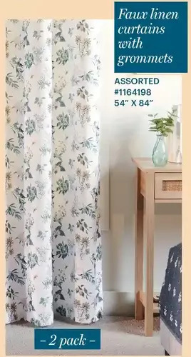 Giant Tiger Faux linen curtains with grommets offer