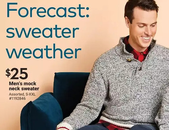 Giant Tiger Men's mock neck sweater offer